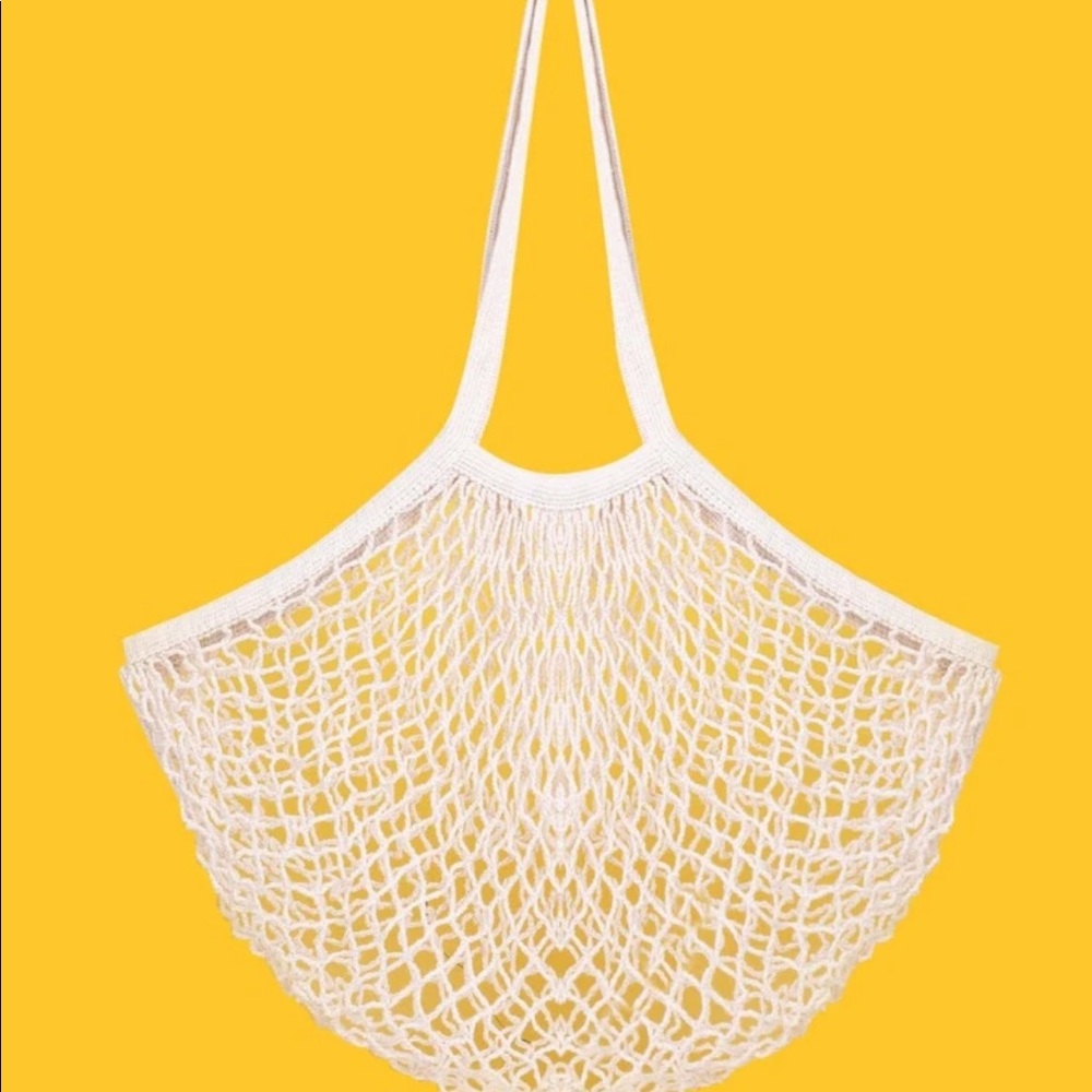 🌷3/$15 NEW White Mesh Grocery Tote Eco-Friendly Reusable Shopping Bag
